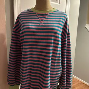 Striped Pink and Green Sweatshirt